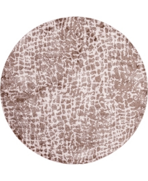 Bridgeport Home Levia Lev3 Brown 8' 4in x 8' 4in Round Area Rug