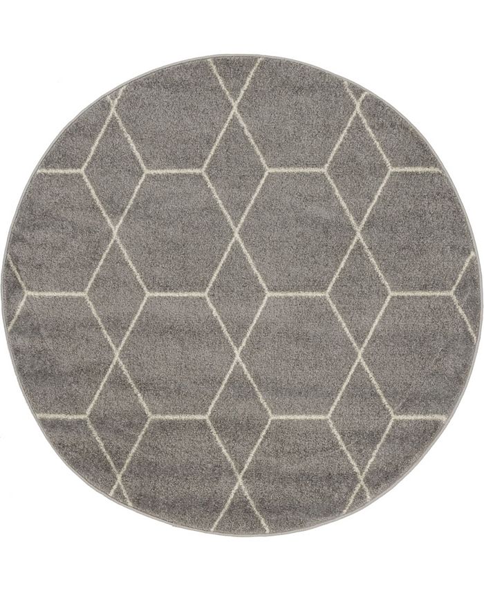 Bayshore Home Plexity Plx1 Light Gray 4' x 4' Round Area Rug Macy's