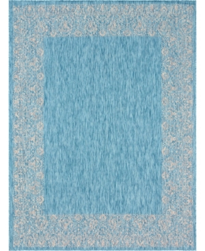 Bridgeport Home Pashio Pas7 Light Aqua 9' x 12' Area Rug