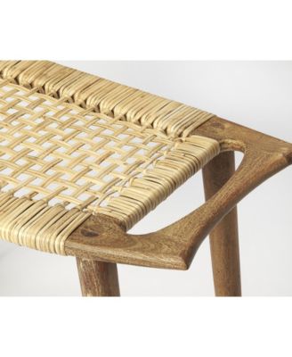 Butler Tristan Wood and Rattan Stool