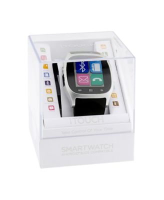 iTouch Smartwatch Silver Case with Black Strap