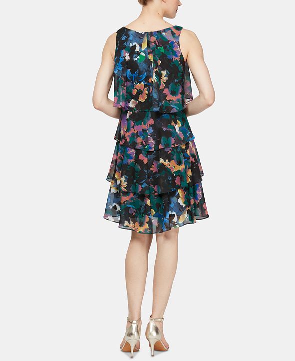 SL Fashions FloralPrint Tiered Shift Dress & Reviews Dresses Women