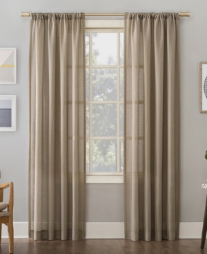 No. 918 Amalfi 54" X 95" Linen Blend Textured Sheer Curtain Panel In Taupe