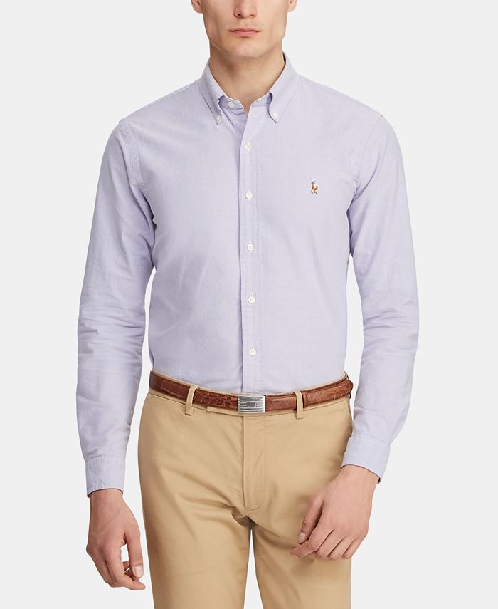 Productie financiën ontslaan Polo Ralph Lauren Men's Classic Fit Long Sleeve Solid Oxford Shirt &  Reviews - Casual Button-Down Shirts - Men - Macy's