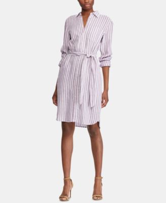 ralph lauren striped linen shirtdress