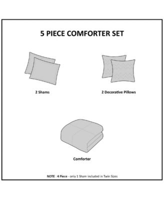 Abby Pintucked Metallic 5-Pc. Comforter Set, Full/Queen