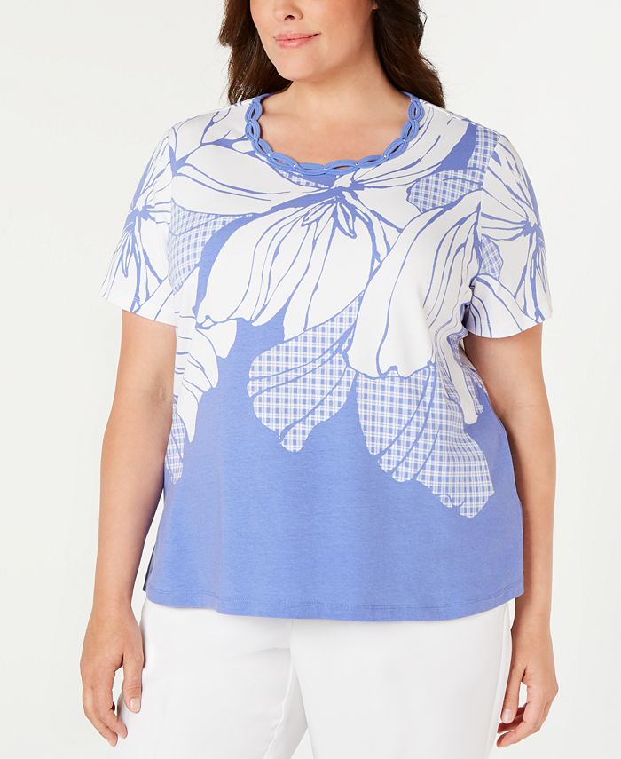 Alfred Dunner Plus Size The Summer Wind Embellished Top Macy s
