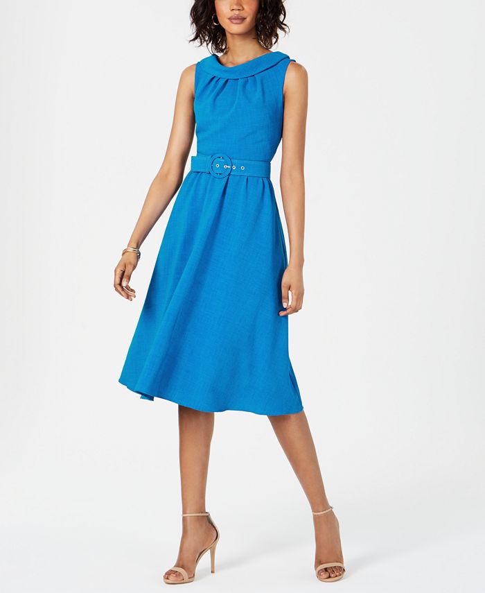 Donna Ricco Portrait Collar A Line Dress Macy s