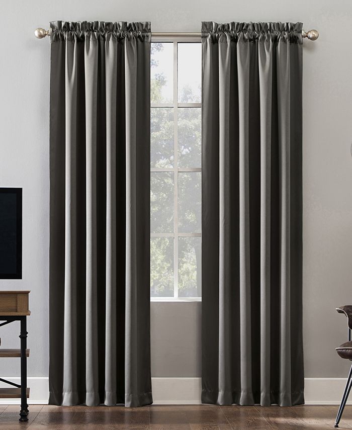 Tenda Oscurante Sun Zero Oslo Theater Grade Extreme 100% Blackout, Poliestere Pietra, 132x241 Cm, Termica E Fonoassorbente