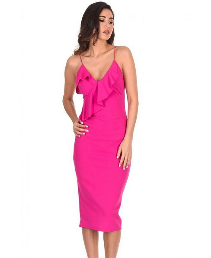 AX Paris Frill Front Bodycon Dress - Macy's