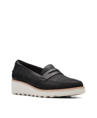 clarks sharon ranch wedge penny loafer