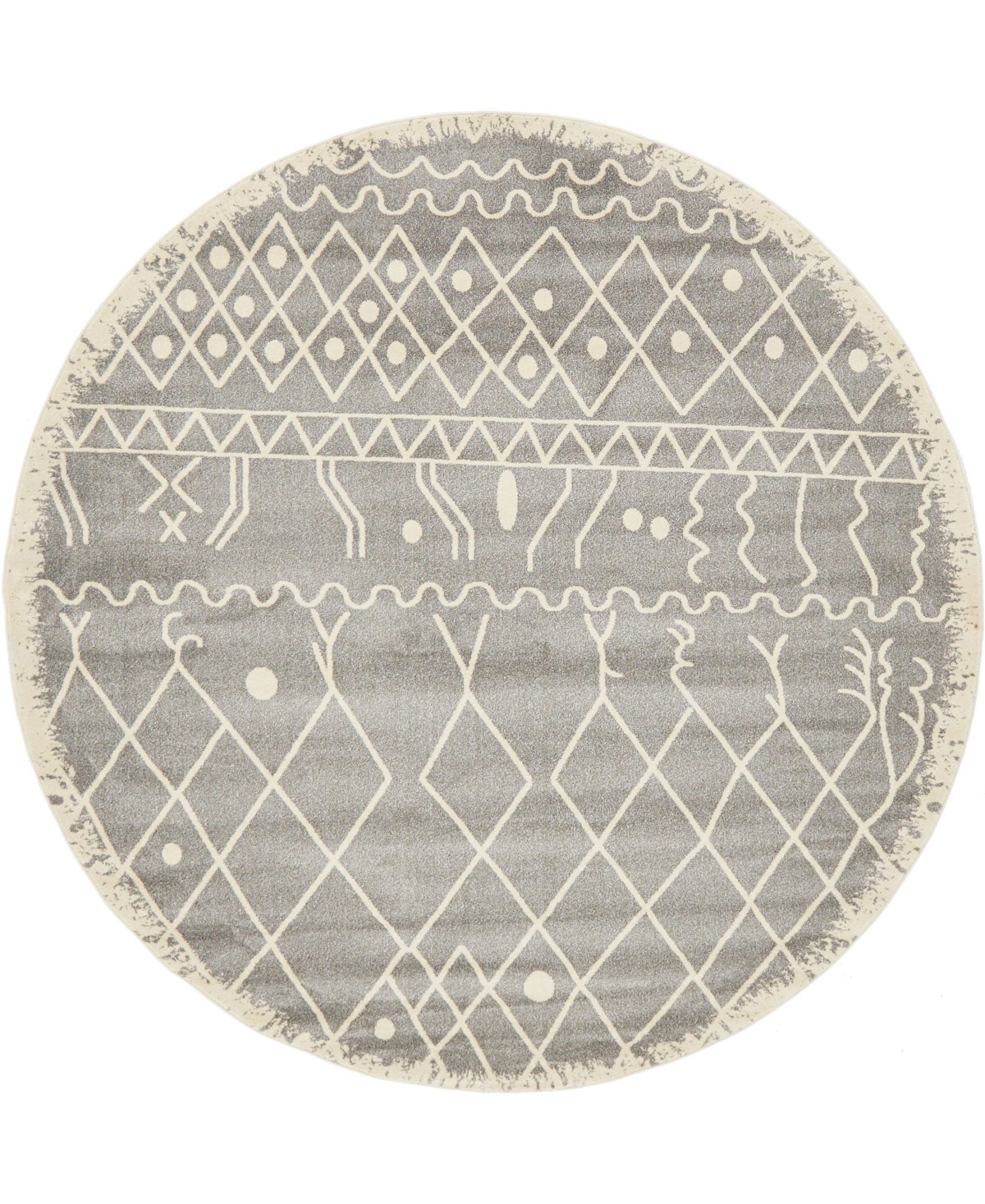 Bayshore Home Fio Fio2 8' x 8' Round Area Rug - Gray