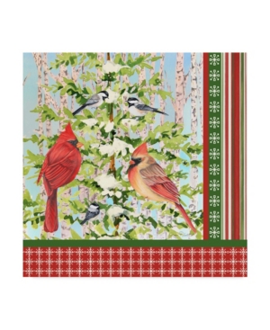 Trademark Global Jean Plout 'christmas Birds 2' Canvas Art In Multi