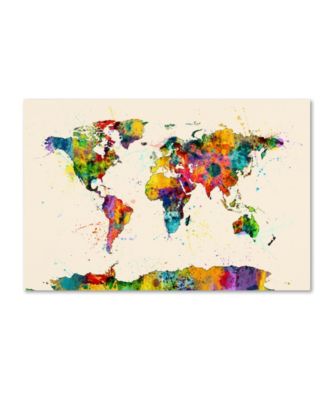 Trademark Global Michael Tompsett 'Map of the World Watercolor II ...