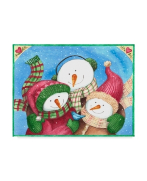 Trademark Global Melinda Hipsher 'snowman With Bluebird' Canvas Art In Multi
