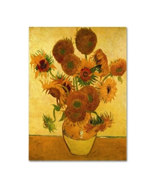 Trademark Global Vincent Van Gogh 'vase With Sunflowers' Canvas Art In Multi