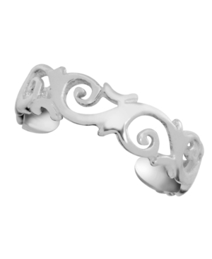 image of Sterling Silver Filigree Scrolls Adjustable Toe Ring