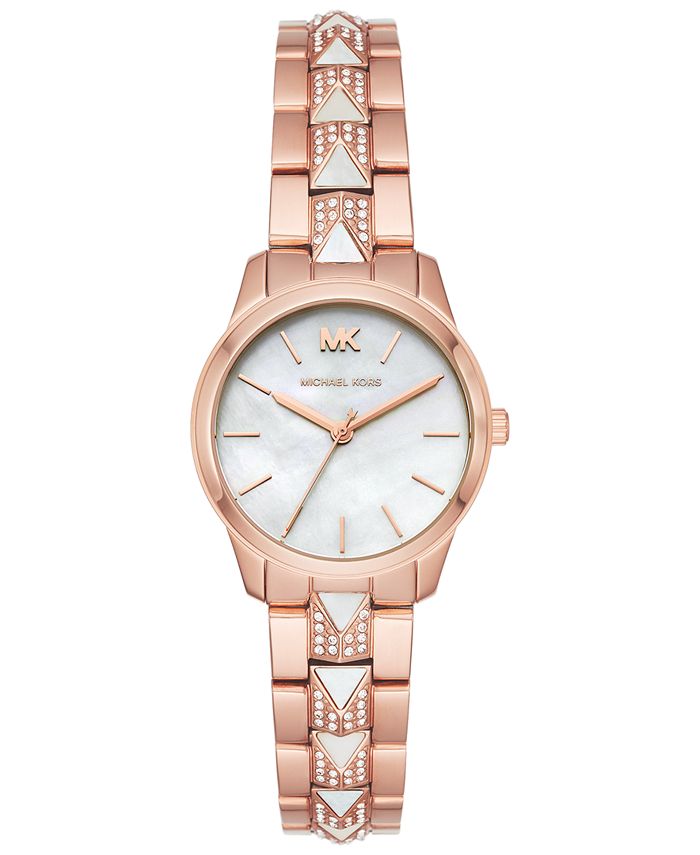Michael Kors Women's Petite Rose Gold-Tone Stainless Steel Bracelet Watch 28mm & Reviews - Macy's