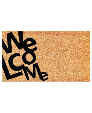 Home & More Angle Welcome 17" X 29" Coir/vinyl Doormat Bedding In Natural/black