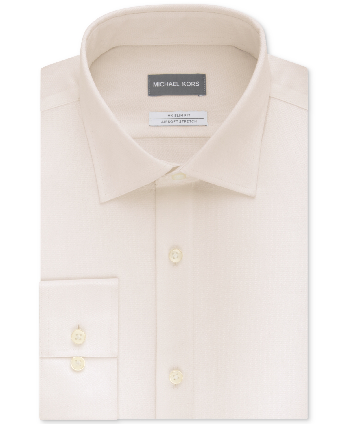 Michael Kors Men's Slim Fit Airsoft Performance Non-iron Dress Shirt In Ecru
