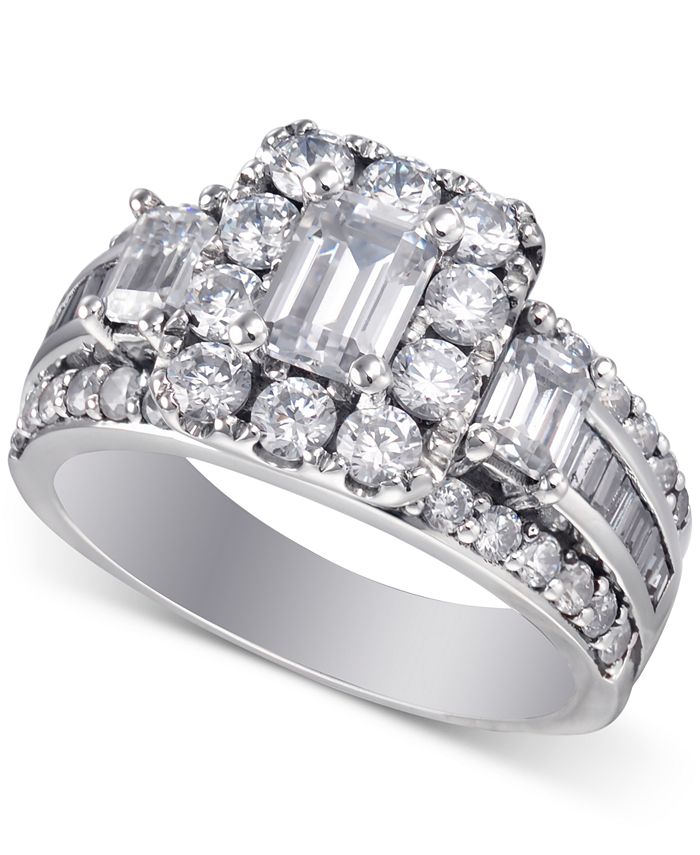 Macy's Diamond Bridal Ring (3 ct. t.w.) in 14k White Gold & Reviews