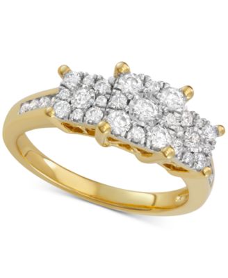 Macy's - Diamond Triple Cluster Engagement Ring (3/4 ct. t.w.)