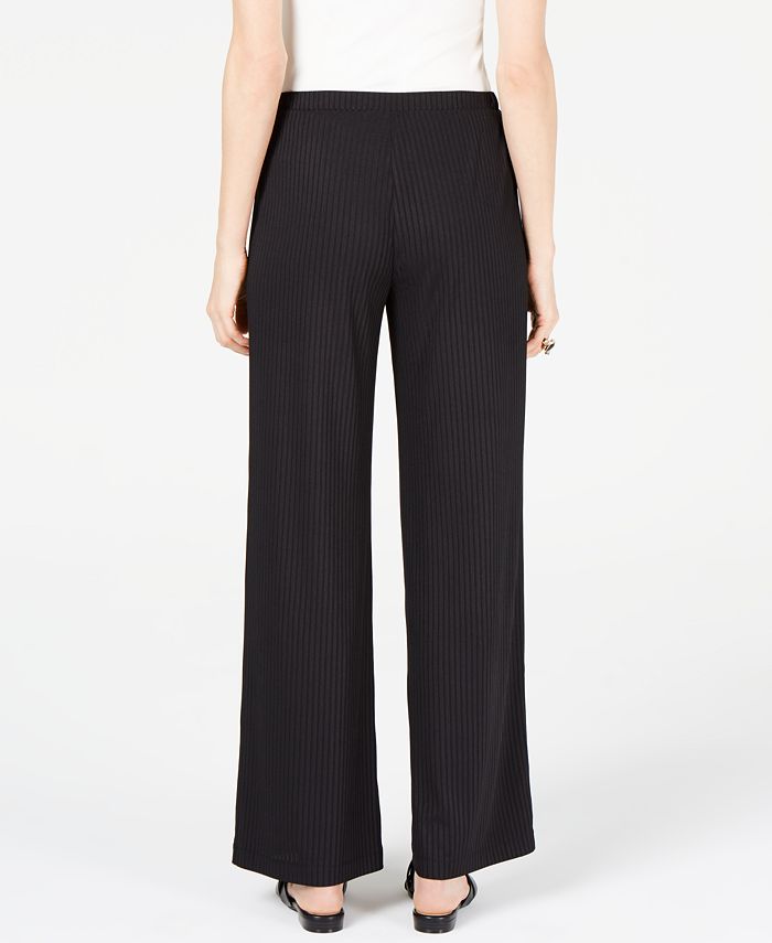 JM Collection Ribbed Wide-Leg Pull-On Pants, Created for Macys - Macy's