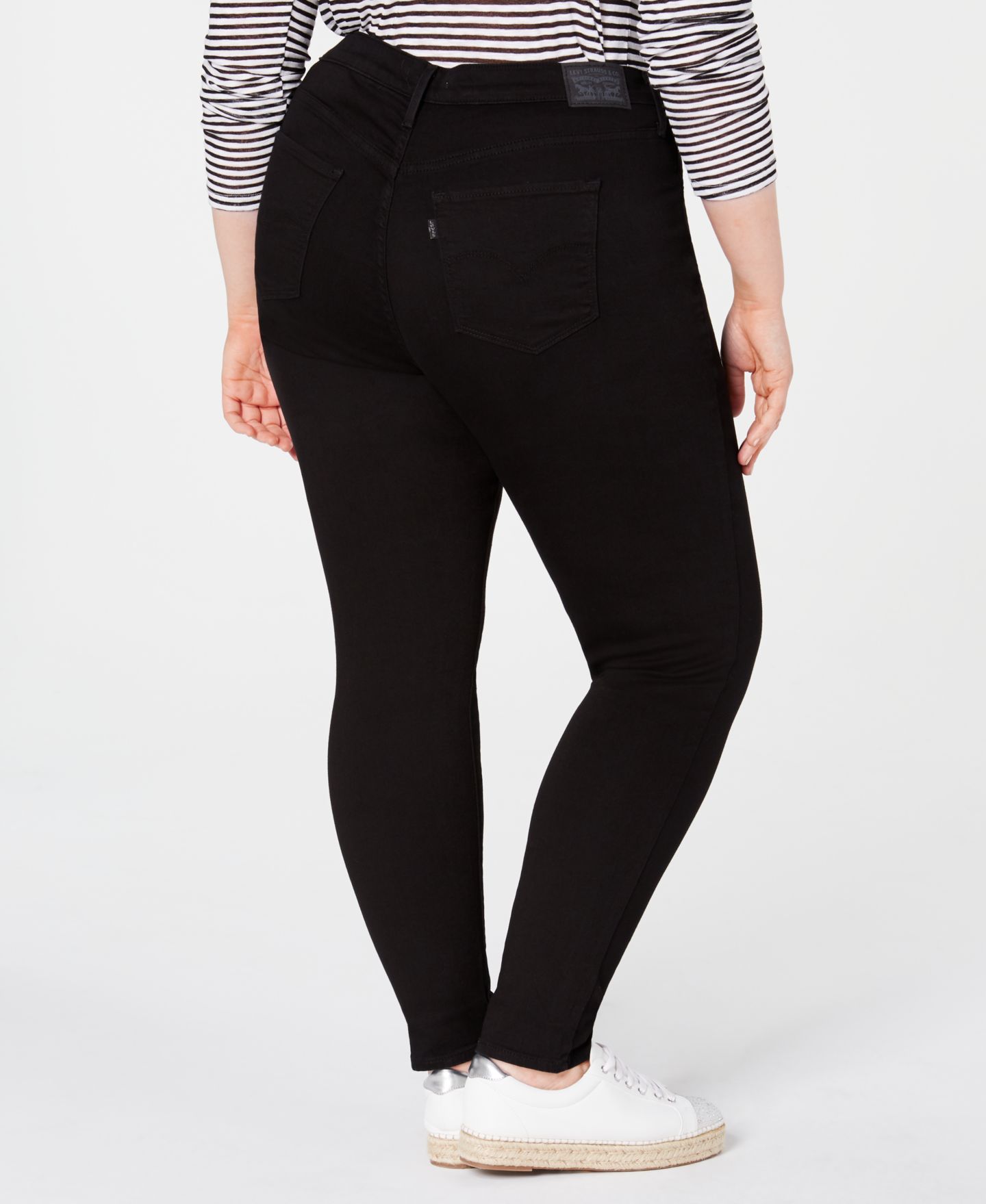 Женские джинсы Levi's Trendy Plus Size 721 High-Rise Skinny, цвет: Чёрный пионовый — фото 2
