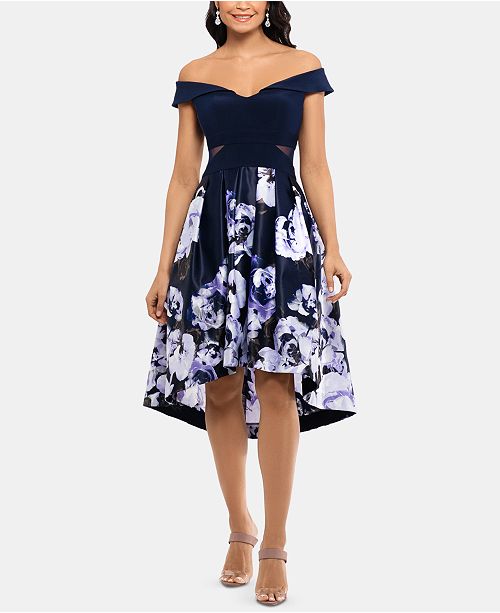 XSCAPE Petite OffTheShoulder HighLow Dress, Created for Macy's