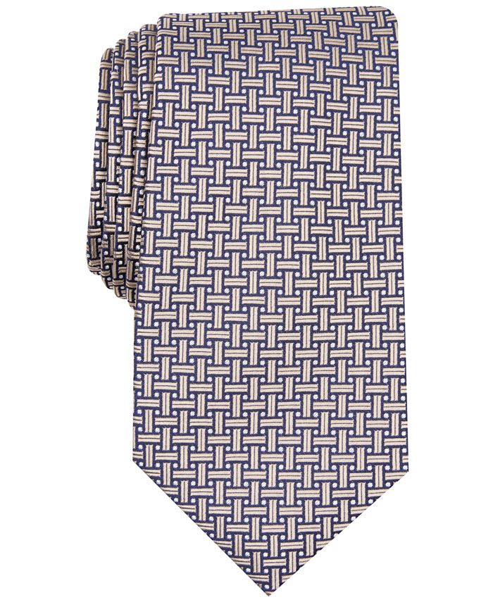 Tasso Elba Men's Grid Silk Tie, Created for Macy's - Macy's