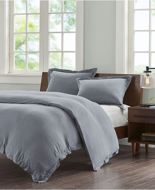Ink Ivy Cotton Jersey Knit King 3 Piece Heathered Duvet Cover Mini