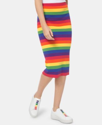 Michael Kors Rainbow-Striped Pencil Skirt
