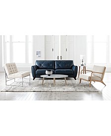 Myia Tufted Back Leather Sofa Collection, Created for Macy's