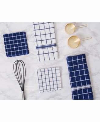 Solid Windowpane Terry Dishtowel, Set of 4