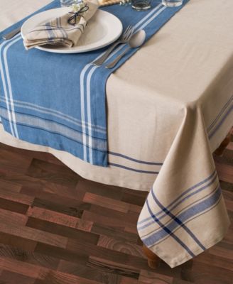 Chambray French Stripe Tablecloth 60" x 84"