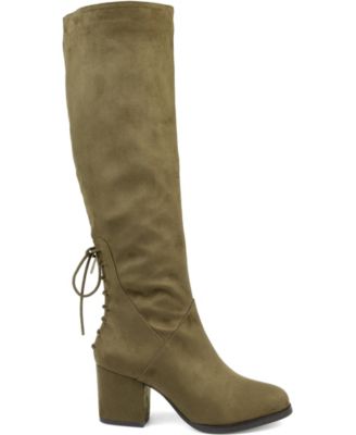 Women's Leeda Wide Calf Lace Up Detail Knee High Boots