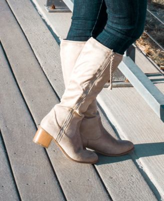 Women's Sanora Wide Calf Stacked Heel Mid Shaft Boots