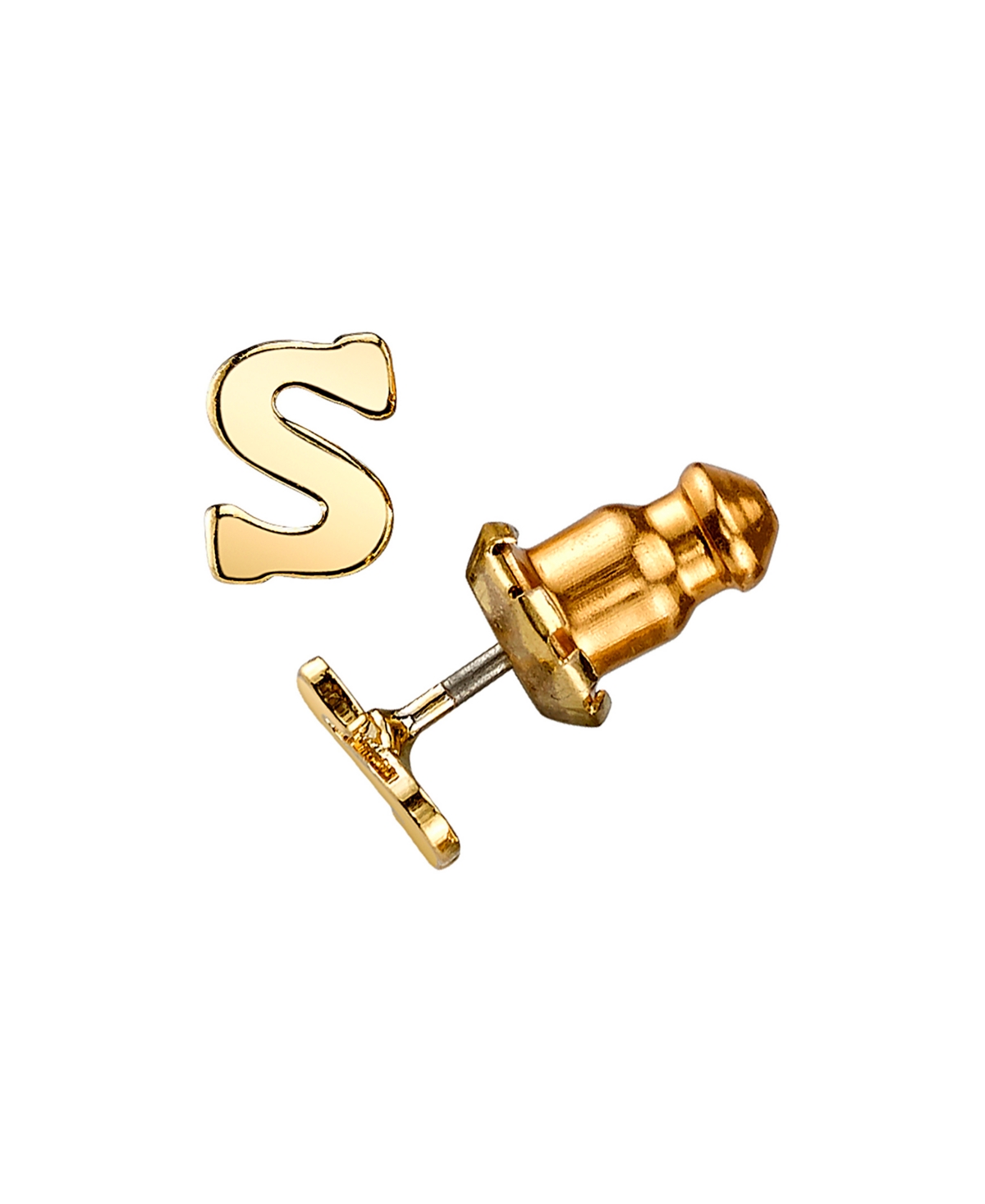 2028 14k Gold-dipped Initial Button Earrings In Yellow K