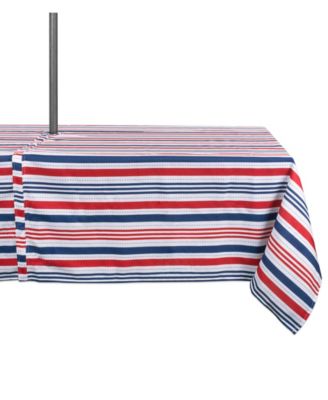 Patriotic Stripe Outdoor Tablecloth with Zipper 60" x 84"