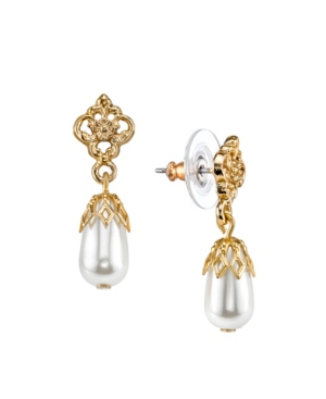image of Downton Abbey Gold-Tone Simulated Pearl Drop Earrings