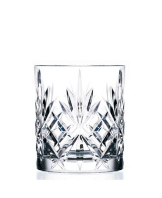 Lorren Home Trends Melodia Crystal Double Old fashioned Glasses, Set of 6 - Macy's