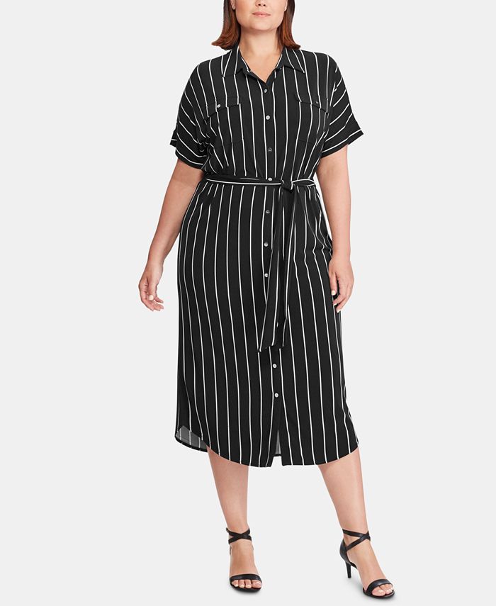 Lauren Ralph Lauren Plus-Size Stripe-Print Stretch Jersey Midi ...