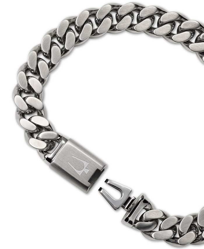 Bulova Men's Chain Bracelet in Stainless Steel - Macy's