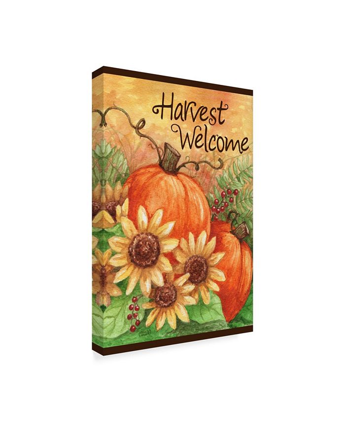 Trademark Global Melinda Hipsher 'Pumpkin Sunflower Flag' Canvas Art ...