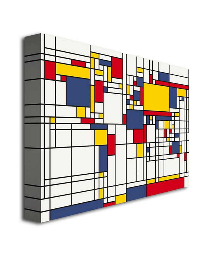 Trademark Global Michael Tompsett 'Mondrian World Map' Canvas Art - 14 ...