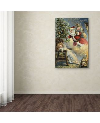 Vintage Apple Collection 'Merry Christmas Santa' Canvas Art - 16" x 24"