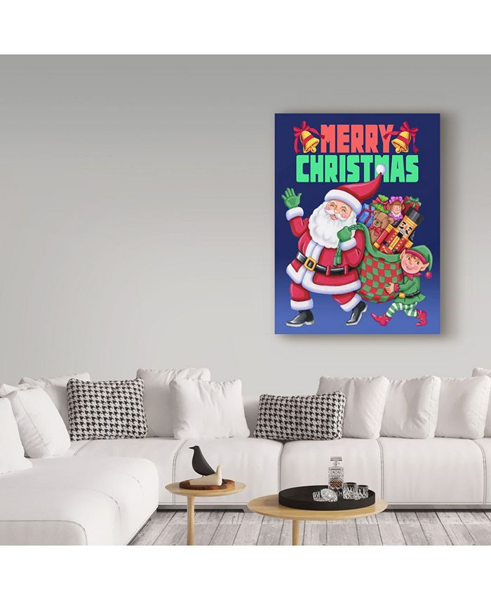 Trademark Global Kimura Designs 'Christmas Santa Elf' Canvas Art - 35 ...