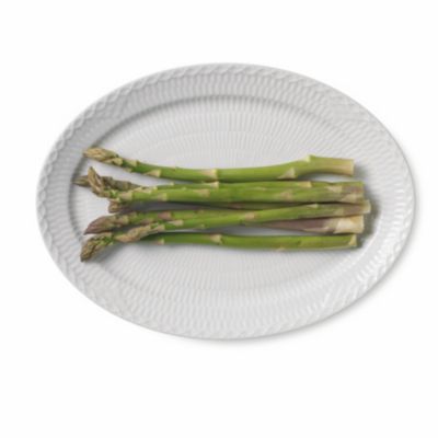 Royal Copenhagn White Fluted Half Lace Oval Plate 