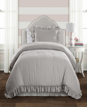 2pc Twin/Twin XL Reyna Comforter & Sham Set Light Gray - Lush Décor