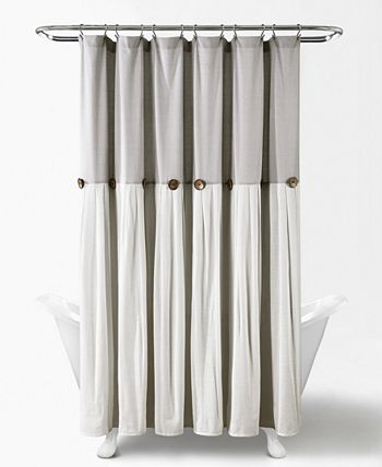 Lush Décor - Linen Button 72" x 72" Shower Curtain